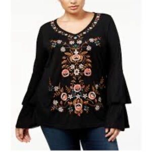 INC International Concepts Black Floral Sweaters for Women